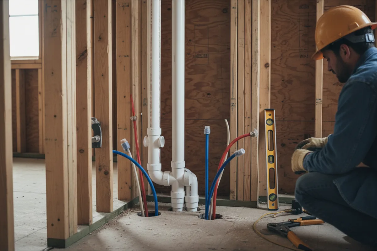 Drain and supply rough-in during Toilet Repair and Installation in Lizella
