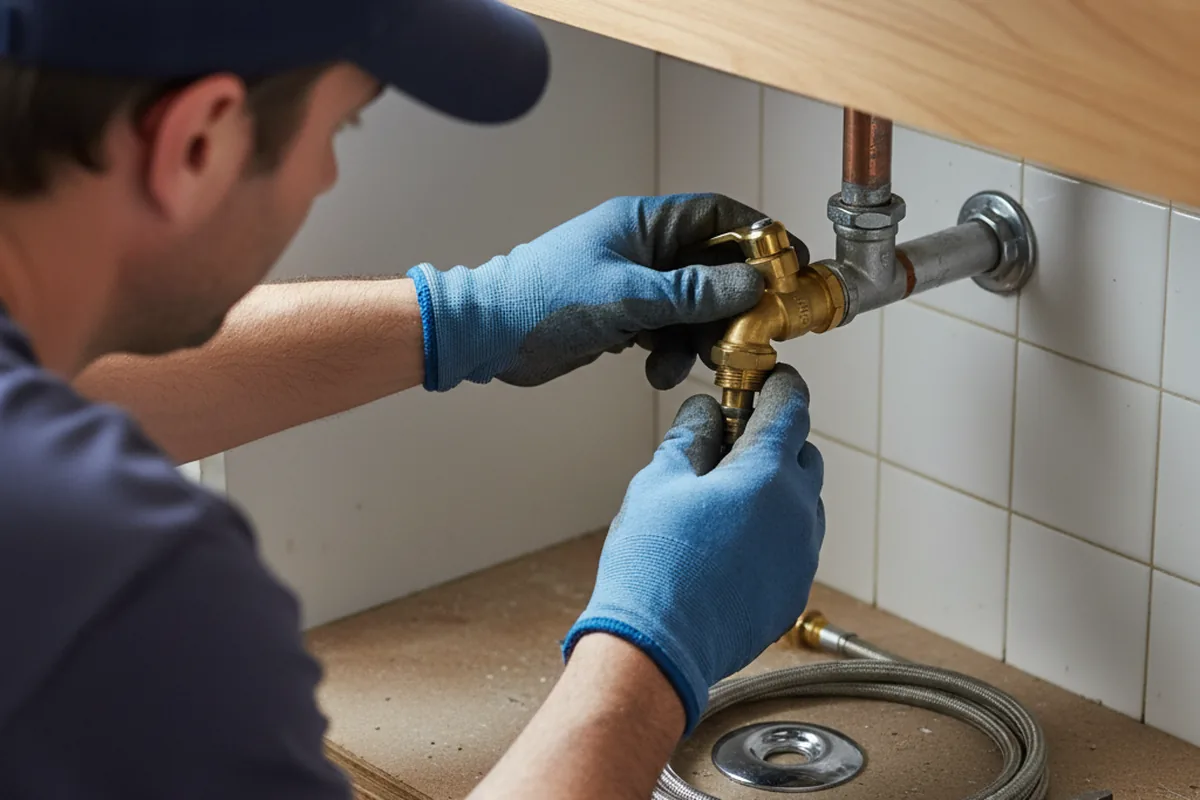 Shutoff valve and fitting work during Faucet and Fixture Repair in Lizella